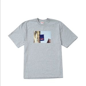 Supreme Banner Tee shirt heather grey size Large